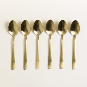 SET X 6 UTENSILLOS DE MESA LISBOA DORADO MATE 20CM - Bazar