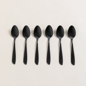 SET X 6 UTENSILIOS DE MESA LISBOA NEGRO MATE 20CM - Bazar