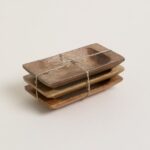 SET DE 3 COPETINEROS RECT ACACIA MANILA 16,5X9 CM