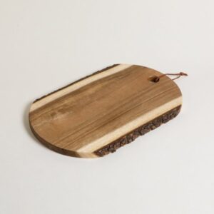 TABLA OVAL DE ACACIA CON CORTEZA 41X26,5 CM - Bazar