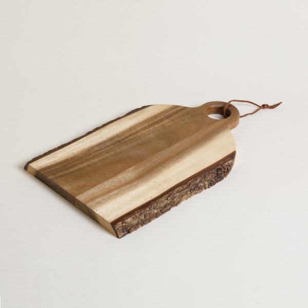 TABLA DE ACACIA CON CORTEZA 36X22 CM