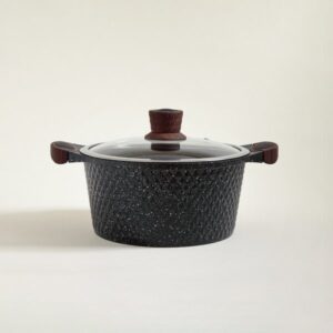 OLLA DARK GRANITE TAPA DE VIDRIO ASAS SILICONA 24CM - Bazar