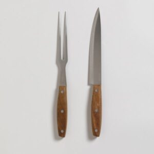 SET DE ASADO DE ACERO INOXIDABLE CON MANGO DE ACACIA *VASSA - Bazar