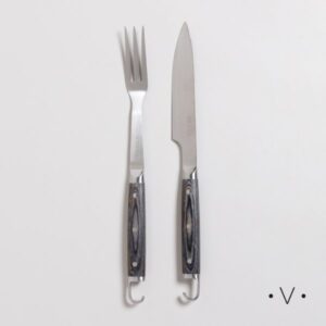 SET DE ASADO DE ACERO INOXIDABLE Y MADERA DE PAKKA *VASSA - Bazar