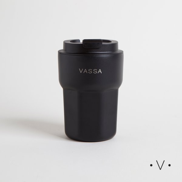 VASO TÉRMICO DE ACERO INOXIDABLE NEGRO 350ML