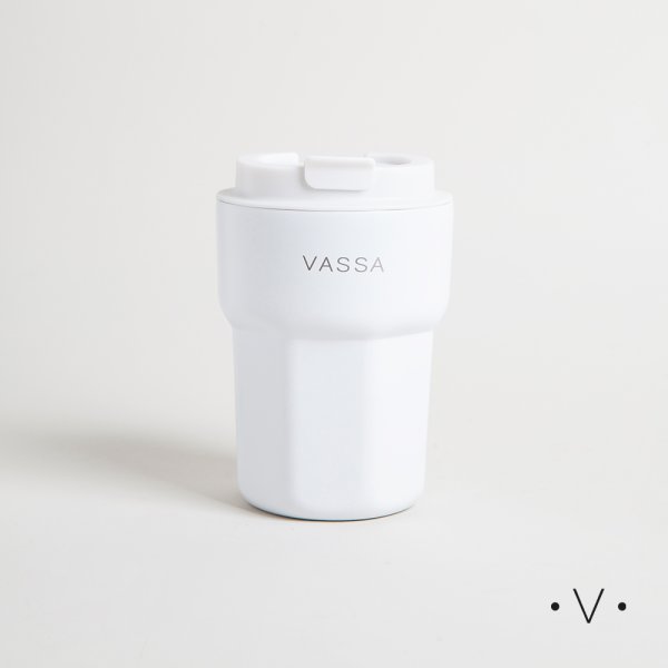 VASO TÉRMICO DE ACERO INOXIDABLE BLANCO 350ML