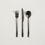 SET X 3 UTENSILIOS DE MESA MANCHESTER NEGROS 22 CM