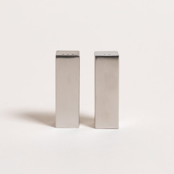 SET DE SALERO Y PIMENTERO DE ACERO INOXIDABLE 11,5X2,S CM