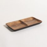 COPETINERO ACACIA DE 2 DIVISIONES MANILA BLACK 30,5X15 CM