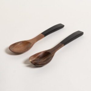 SET CUCHARA Y TENEDOR ACACIA MANILA BLACK 30,5 CM - Bazar