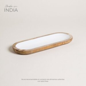 BANDEJA DE MADERA ESMALTADA SAHA 35X13 CM - Bazar