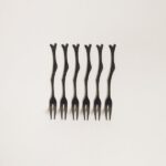 SET X 6 TENEDORES PINCER NEGRO MATE 12,5 CM