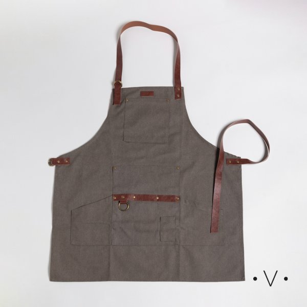 DELANTAL DE COCINA GRIS 75X68 CM