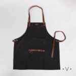 DELANTAL DE COCINA NEGRO 75X68 CM