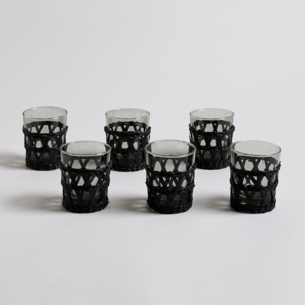 SET X 6 VASOS MAJA BLACK 260 ML *VASSA