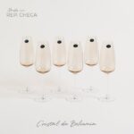 SET X 6 COPAS DE CHAMPAGNE DE CRISTAL DE BOHEMIA ANSER BROWN 160 ML