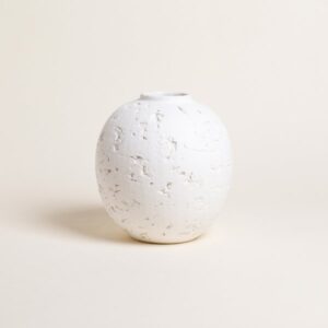 JARRÓN ESFERA JHARI WHITE 21X20 CM - Bazar