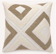 Almohadón decorativo con diseño geométrico en tonos naturales - Deco
