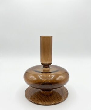 Portavela Vidrio Marrón 12x10cm - Deco