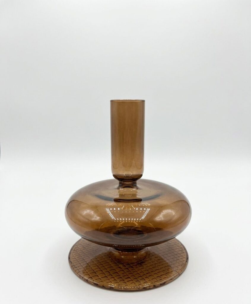 Portavela Vidrio Marrón 12x10cm