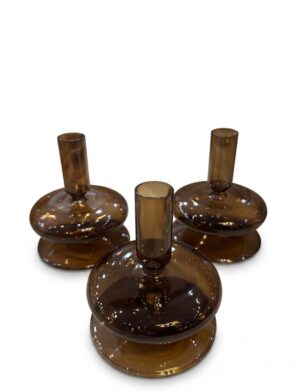 Portavela Vidrio Marrón 12x10cm - Deco