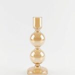 Portavela Vidrio Caramelo 16x6cm