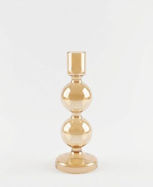 Portavela Vidrio Caramelo 16x6cm - Deco