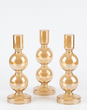Portavela Vidrio Caramelo 16x6cm - Deco