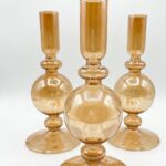 Portavela Vidrio Ambar 16x9cm
