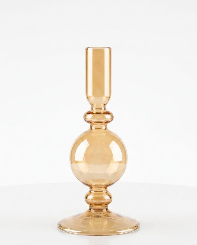 Portavela Vidrio Ambar 16x9cm