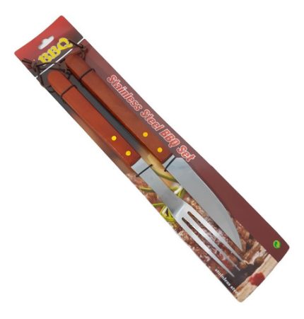 Set de asado kit parrilla 2 piezas acero inox